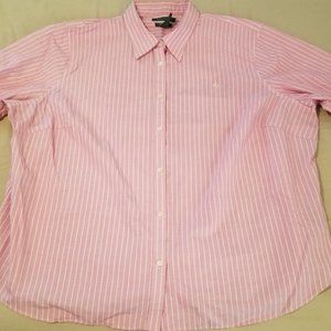 Womens Polo Ralph Lauren Shirt 3X Pink Cotton Butt